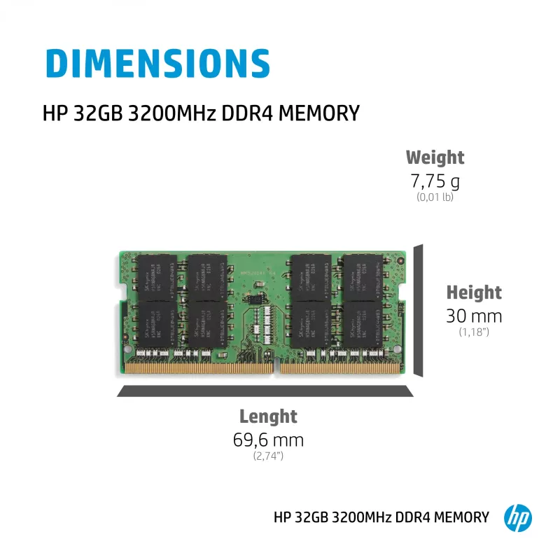 HP DDR4 - Modul - 32 GB - SO DIMM 260-PIN - 3200 MHz / PC4-25600