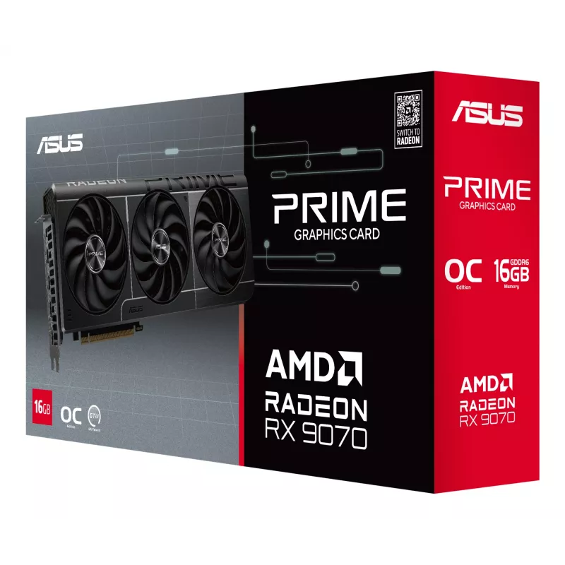 Grafikkarte ASUS Radeon RX 9070 16 GB GDDR6 PCIe 5.0 256-Bit, 3-Lüfter-Kühlung, PCI Express 5.0