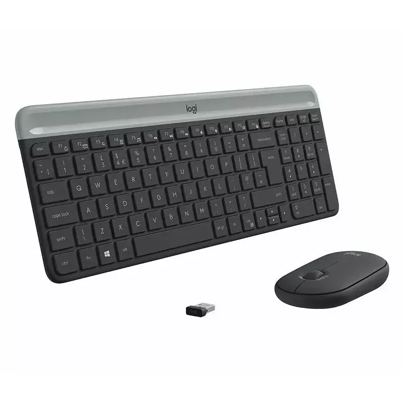 Logitech MK470 Kabellose Tastatur+Maus, Graphit, Maus inklusive, QWERTY US, USB