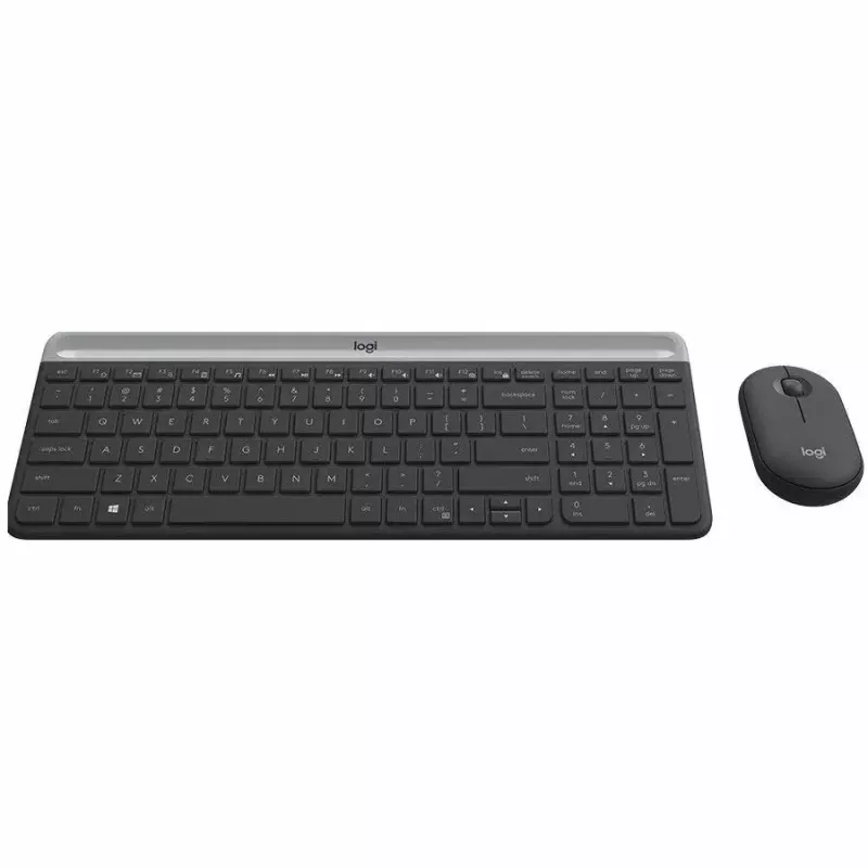 Logitech MK470 Kabellose Tastatur+Maus, Graphit, Maus inklusive, QWERTY US, USB