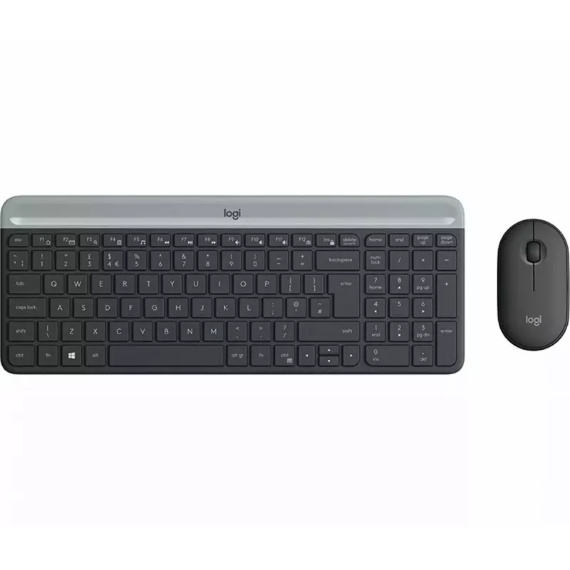 Logitech MK470 Kabellose Tastatur+Maus, Graphit, Maus inklusive, QWERTY US, USB