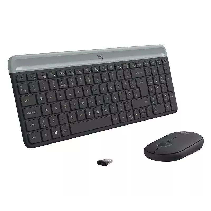 Logitech MK470 Kabellose Tastatur+Maus, Graphit, Maus inklusive, QWERTY US, USB