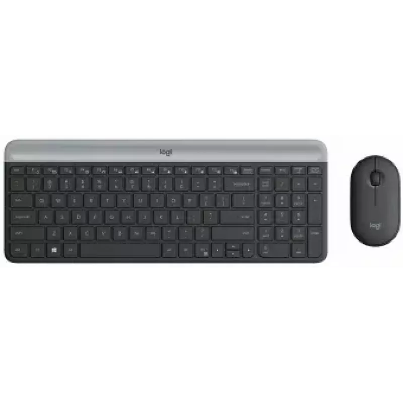Logitech MK470 Kabellose Tastatur+Maus, Graphit, Maus inklusive, QWERTY US, USB