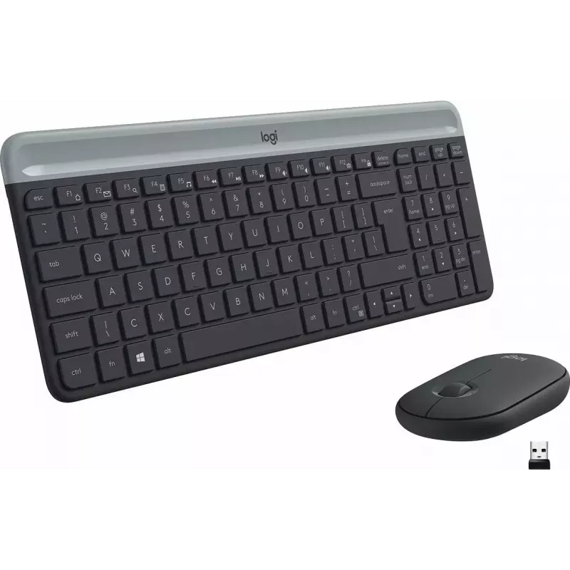 Logitech MK470 Kabellose Tastatur+Maus, Graphit, Maus inklusive, QWERTY US, USB