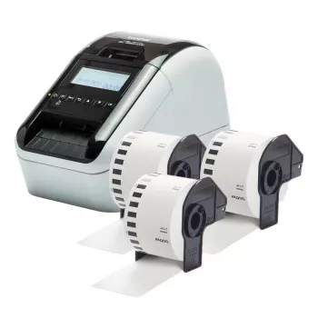 Brother QL-820NWBCVM Etikettendrucker Thermotransferdruck Farbe 300 x 600 DPI 176 mm/s Kabelgebunden & Kabellos Ethernet/LAN DK Wi-Fi Bluetooth