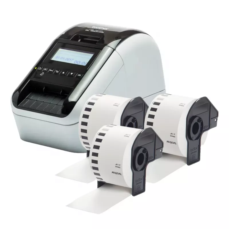 Brother QL-820NWBCVM Etikettendrucker Thermotransferdruck Farbe 300 x 600 DPI 176 mm/s Kabelgebunden & Kabellos Ethernet/LAN DK Wi-Fi Bluetooth