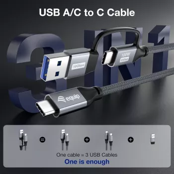 Equip 128431 USB-Kabel USB 3.2 Gen 2x2 1 m USB A/USB C USB C Schwarz