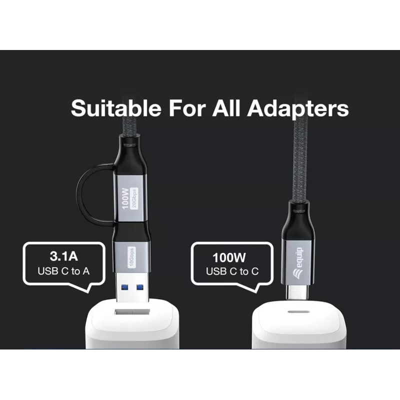 Equip 128431 USB-Kabel USB 3.2 Gen 2x2 1 m USB A/USB C USB C Schwarz