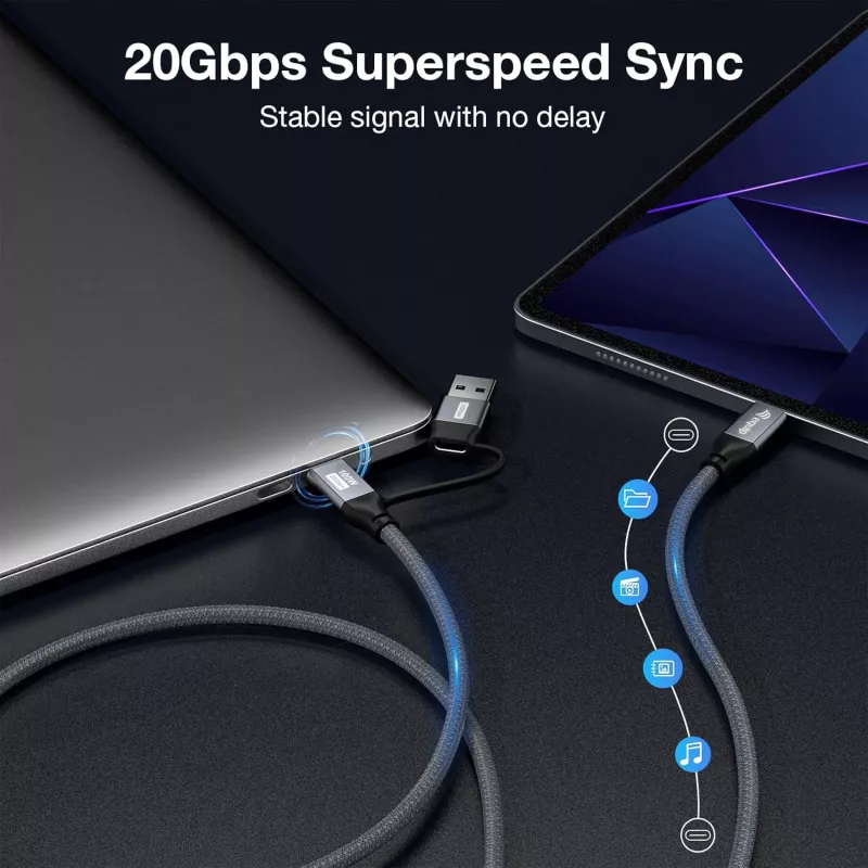 Equip 128433 USB-Kabel USB 3.2 Gen 2x2 3 m USB A/USB C USB C Schwarz