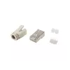 Equip Cat.6A RJ45 geschirmtes Stecker-Set 100 Stück Edelstahl transparent weiß