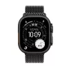 Apple Watch Ultra 3 GPS + Cellular 49mm Gehäuse aus schwarzem Titan mit schwarzem Titan Milanese Loop, groß