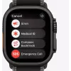 Apple Watch Ultra 3 GPS + Cellular 49mm Gehäuse aus schwarzem Titan mit schwarzem Titan Milanese Loop, groß