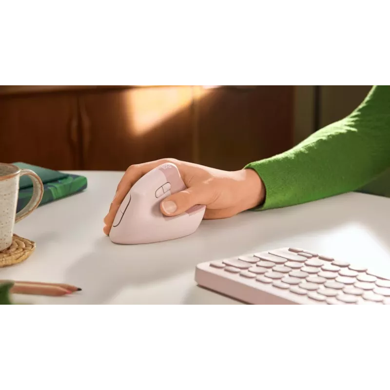 LOGITECH Lift Rechtshänder Maus Wireless Rose / Dark Rose