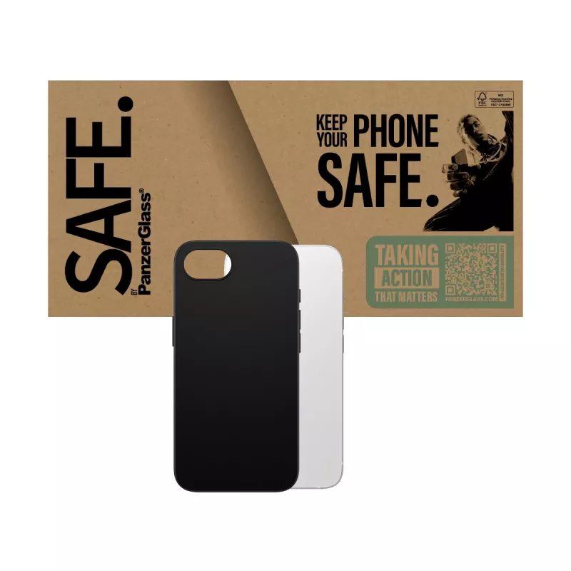 “PanzerGlass SAFE. by ® TPU Case Schwarz iPhone 17e | 16e, Cover, Apple, Apple - iPhone 16e, Schwarz”