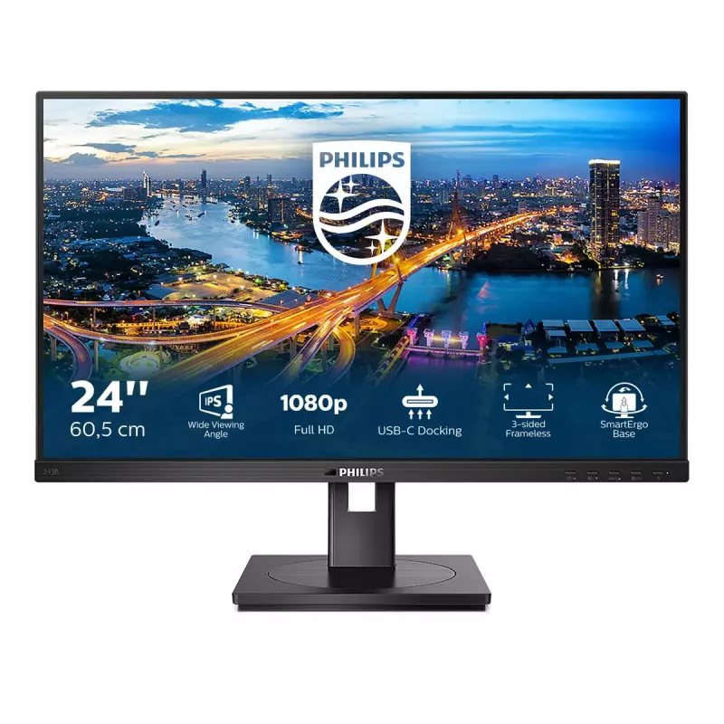 Philips B Line 243B1/00 Computer Monitor 60,5 cm (23,8 Zoll) 1920 x 1080 Pixel Full HD LED Schwarz