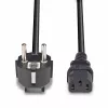 Lindy 3m Schuko 2-Pin-Stecker auf IEC C13 Netzkabel, Schwarz, 3 m, CEE7/7, C13-Kupplung