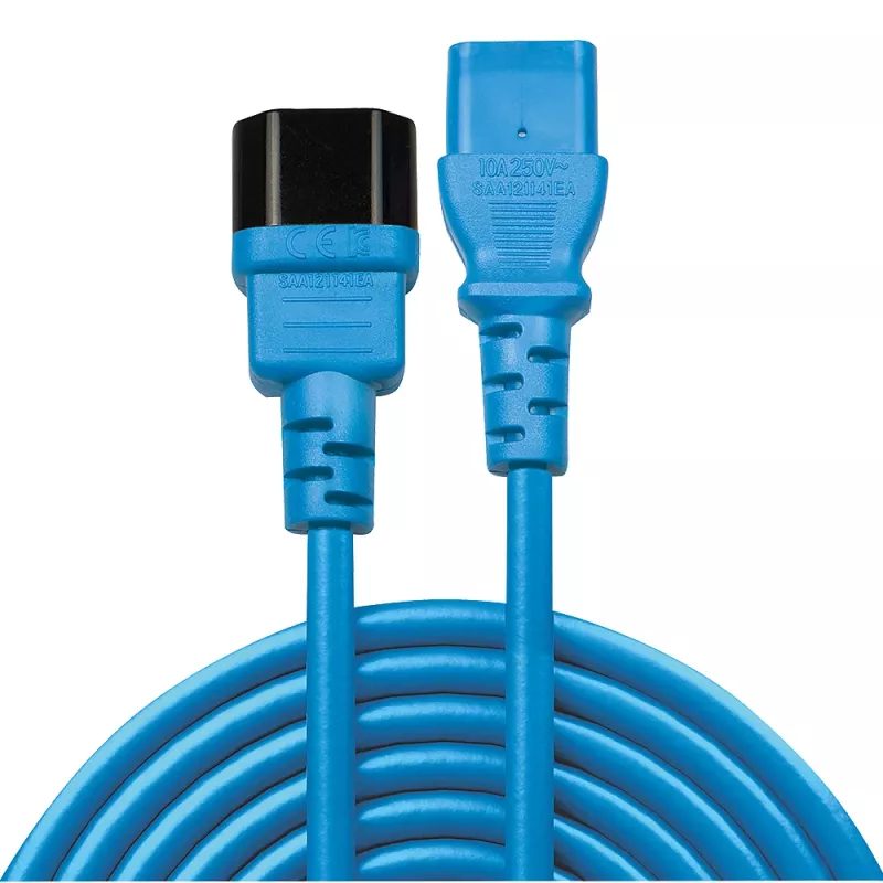 Lindy 1m IEC C13 Verlängerungskabel, Blau