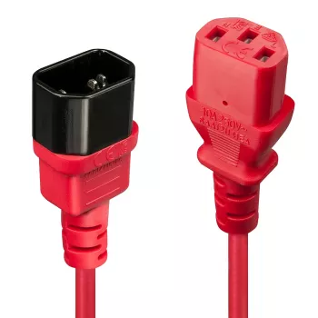 Lindy 2m IEC-Verlängerungskabel, Rot, 2 m, C14-Kupplung, C13-Kupplung