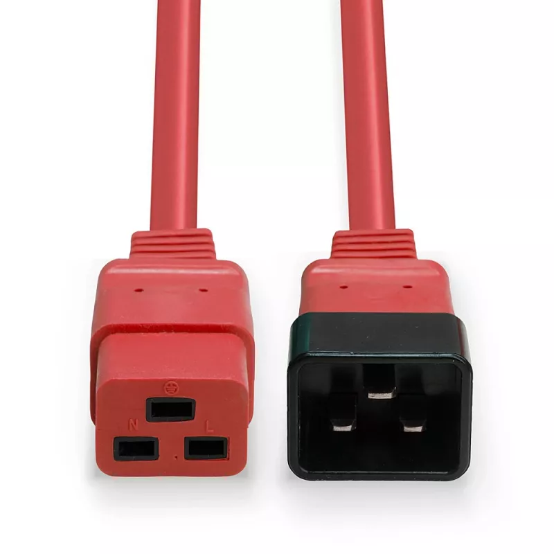 Lindy 1m IEC C19 auf C20 Verlängerungskabel, Rot