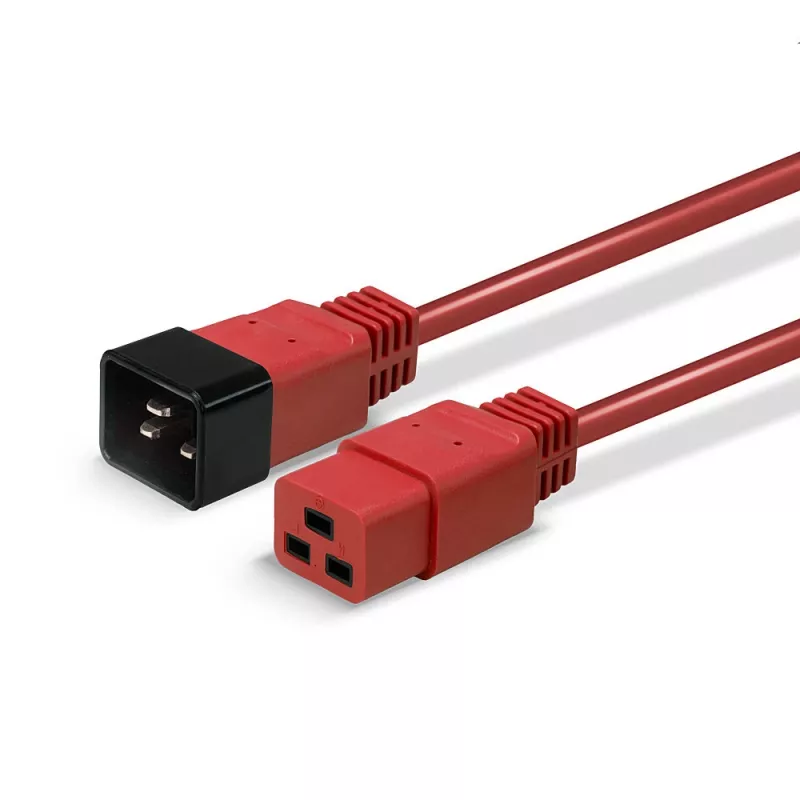 Lindy 1m IEC C19 auf C20 Verlängerungskabel, Rot
