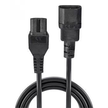 Lindy 2m IEC C14 auf IEC C15 'Hot Condition' Stromkabel, Schwarz