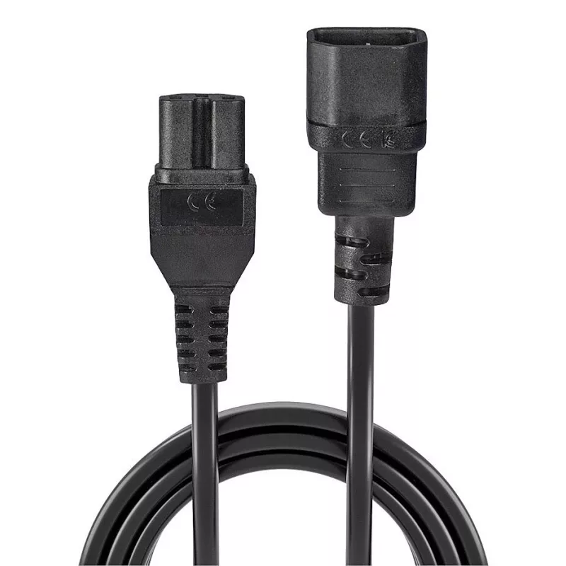 Lindy 2m IEC C14 auf IEC C15 'Hot Condition' Stromkabel, Schwarz