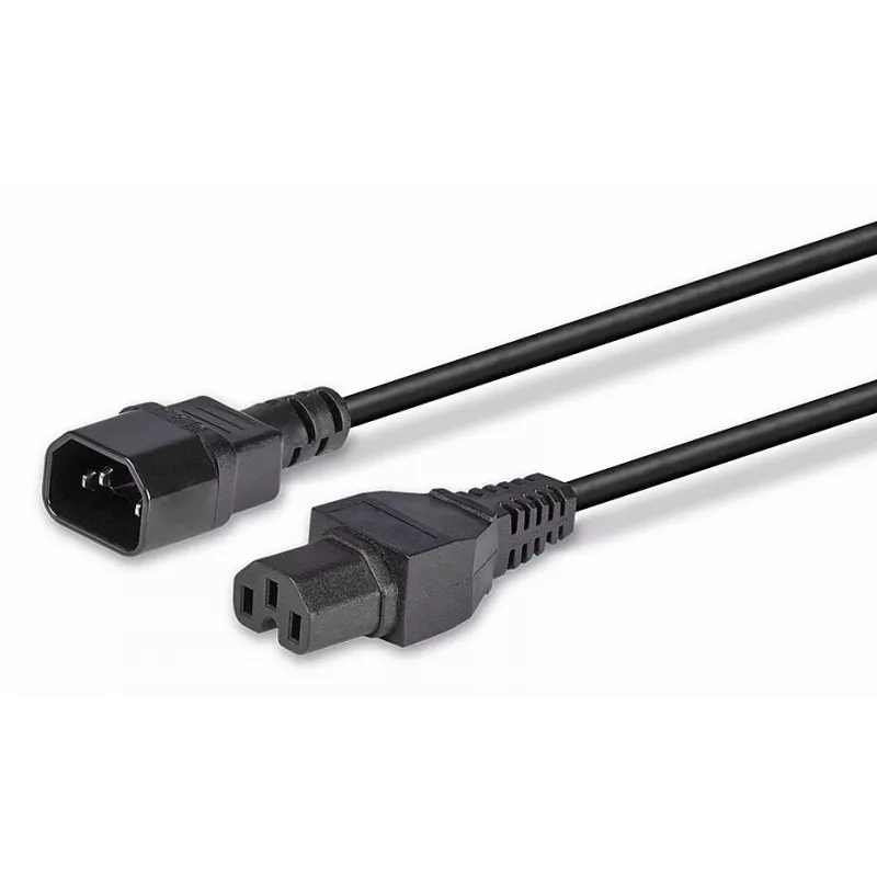Lindy 2m IEC C14 auf IEC C15 'Hot Condition' Stromkabel, Schwarz