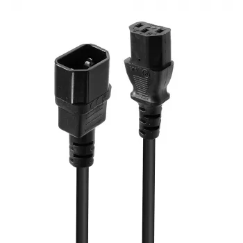 Lindy 1m IEC-Verlängerungskabel, Schwarz, 1 m, C14-Kupplung, C13-Kupplung