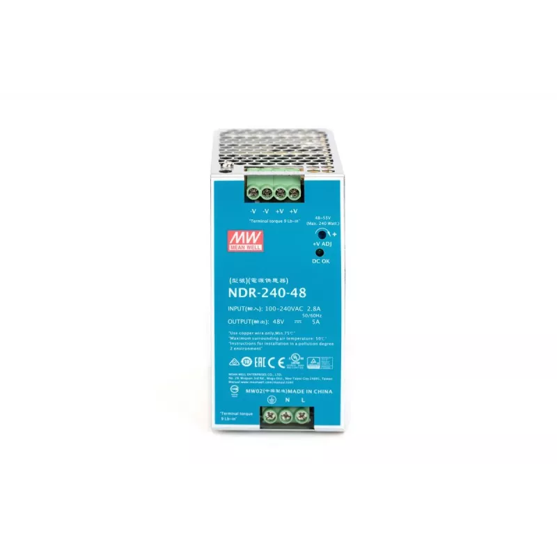 DIGITUS Industrielles Netzteil 48V DC, 240W AC-DC, Metallgehäuse, Hutschienenmontage