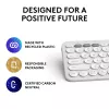 Kompakte Mini-Tastatur Logitech Pebble Keys 2 K380s — RF Wireless + Bluetooth, QWERTY US International, weiß