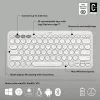 Kompakte Mini-Tastatur Logitech Pebble Keys 2 K380s — RF Wireless + Bluetooth, QWERTY US International, weiß