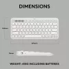 Kompakte Mini-Tastatur Logitech Pebble Keys 2 K380s — RF Wireless + Bluetooth, QWERTY US International, weiß