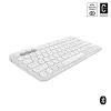 Kompakte Mini-Tastatur Logitech Pebble Keys 2 K380s — RF Wireless + Bluetooth, QWERTY US International, weiß