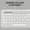 Kompakte Mini-Tastatur Logitech Pebble Keys 2 K380s — RF Wireless + Bluetooth, QWERTY US International, weiß