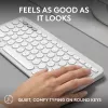 Kompakte Mini-Tastatur Logitech Pebble Keys 2 K380s — RF Wireless + Bluetooth, QWERTY US International, weiß