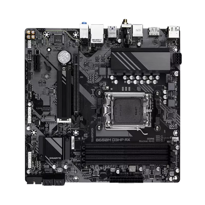 Motherboard GIGABYTE B650M D3HP AX Micro ATX, AMD AM5, B650, 4x DDR5 DIMM, 256GB, Wi‑Fi, 2.5Gb LAN