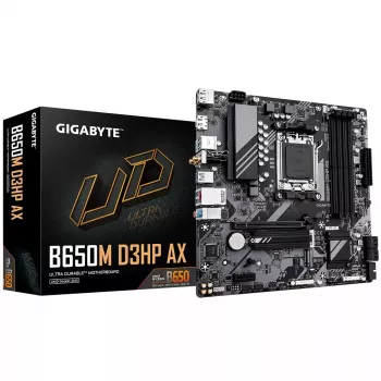 Motherboard GIGABYTE B650M D3HP AX Micro ATX, AMD AM5, B650, 4x DDR5 DIMM, 256GB, Wi‑Fi, 2.5Gb LAN