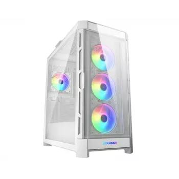 COUGAR Midi-Tower-Gehäuse Duoface Pro ARGB, Weiß, Midi-Tower, PC, Weiß, ATX, EATX, micro ATX, Mini-ITX, SSI CEB, Metall, Nylon, gehärtetes Glas, Multi