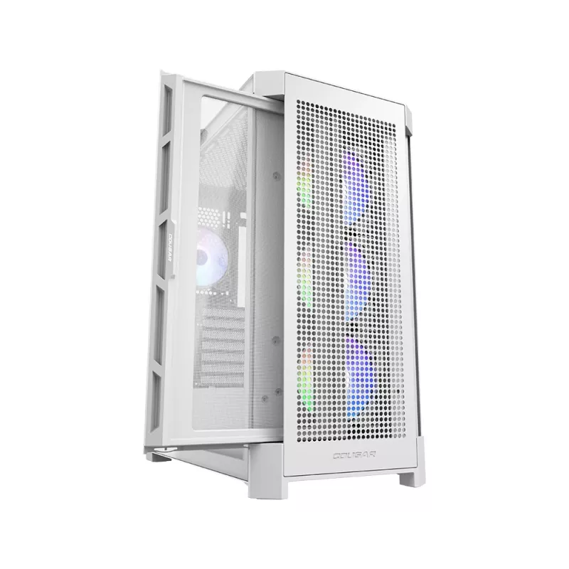 COUGAR Midi-Tower-Gehäuse Duoface Pro ARGB, Weiß, Midi-Tower, PC, Weiß, ATX, EATX, micro ATX, Mini-ITX, SSI CEB, Metall, Nylon, gehärtetes Glas, Multi