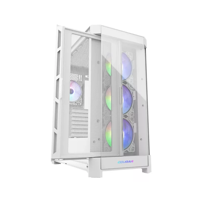 COUGAR Midi-Tower-Gehäuse Duoface Pro ARGB, Weiß, Midi-Tower, PC, Weiß, ATX, EATX, micro ATX, Mini-ITX, SSI CEB, Metall, Nylon, gehärtetes Glas, Multi