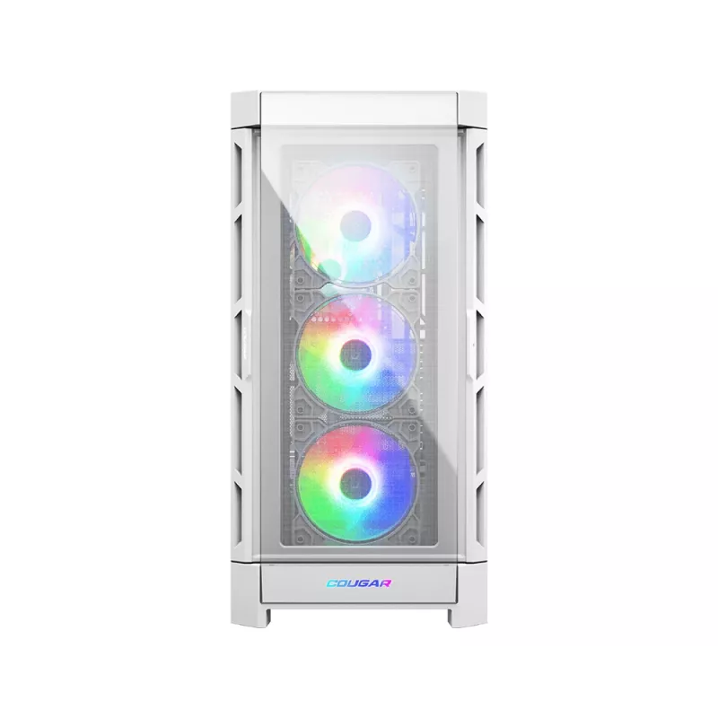 COUGAR Midi-Tower-Gehäuse Duoface Pro ARGB, Weiß, Midi-Tower, PC, Weiß, ATX, EATX, micro ATX, Mini-ITX, SSI CEB, Metall, Nylon, gehärtetes Glas, Multi