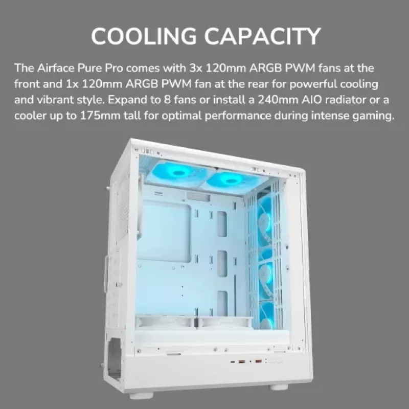 COUGAR Midi-Tower-Gehäuse Airface Pure PRO, ARGB, Schwarz
