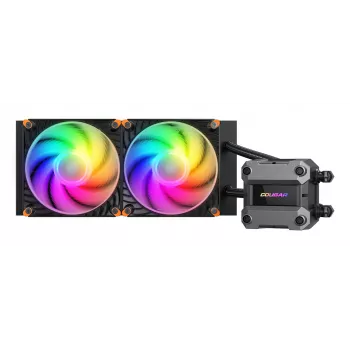 COUGAR CPU Wasserkühlung Poseidon Ultra 240, ARGB, Schwarz, All-in-One-Flüssigkeitskühler, 12 cm, 500 RPM, 2200 RPM, Schwarz