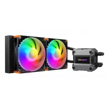 COUGAR CPU Wasserkühlung Poseidon Ultra 240, ARGB, Schwarz, All-in-One-Flüssigkeitskühler, 12 cm, 500 RPM, 2200 RPM, Schwarz