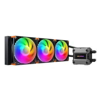 COUGAR CPU Wasserkühlung Poseidon Ultra 360, ARGB, Schwarz, All-in-One Flüssigkeitskühlung, 12 cm, 500 RPM, 2200 RPM, Schwarz