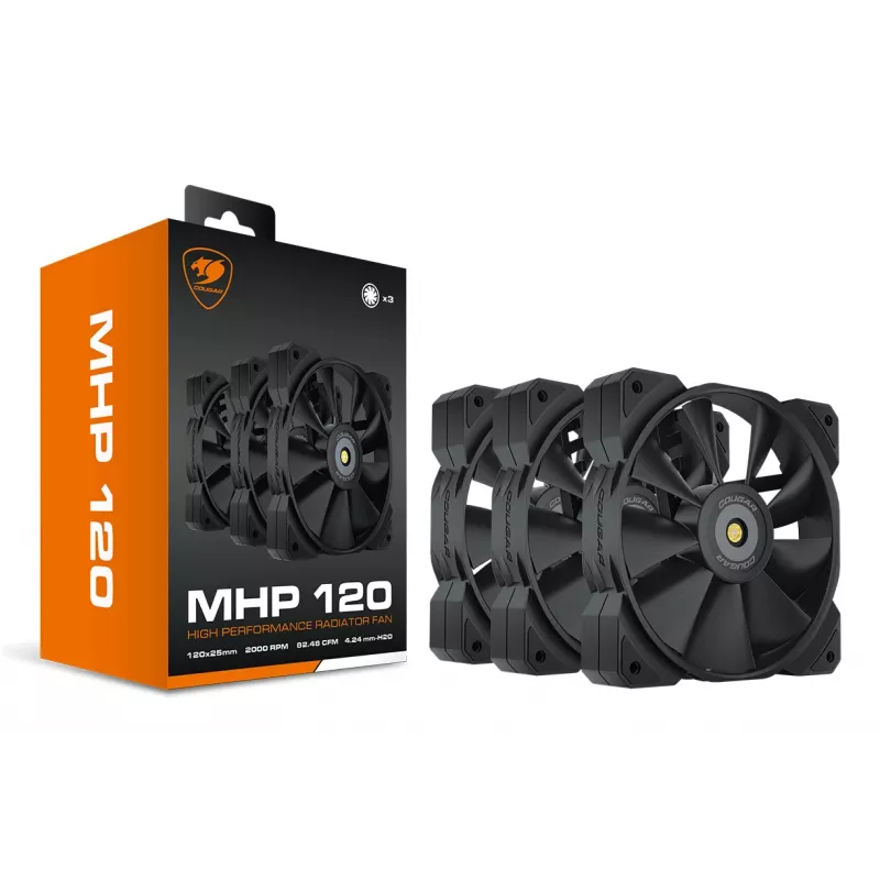 COUGAR Gehäuselüfter MHP 120, Schwarz, 3er-Pack