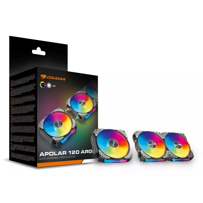 COUGAR Gehäuselüfter Apolar 120 ARGB, Schwarz (3er-Pack)