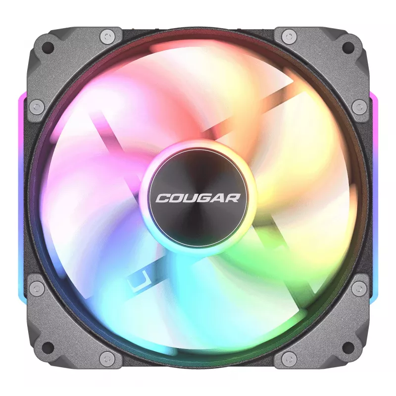 COUGAR Gehäuselüfter Apolar 120 ARGB, Reverse Blade, Schwarz, Lüftermodul, Schwarz, 3-Pin + 4-Pin, 1 Lüfter, 75,38 cfm, 37,1 dB