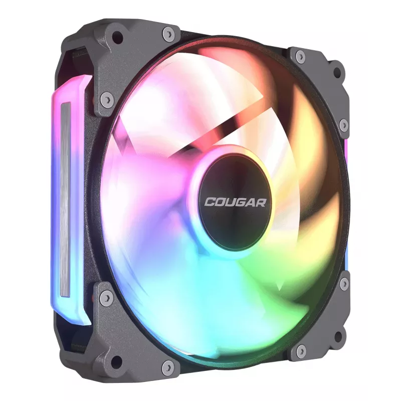 COUGAR Gehäuselüfter Apolar 120 ARGB, Reverse Blade, Schwarz, Lüftermodul, Schwarz, 3-Pin + 4-Pin, 1 Lüfter, 75,38 cfm, 37,1 dB