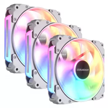 COUGAR Gehäuselüfter Apolar 120 ARGB, Reverse Blade, Weiß (3er-Pack)